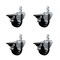 Service Caster 3'' Hard Rubber Wheel Swivel 3/4'' Square Stem Caster Set with Brake, 4PK SCC-SQ20S314-HRS-PLB-34-4 - alternate 1